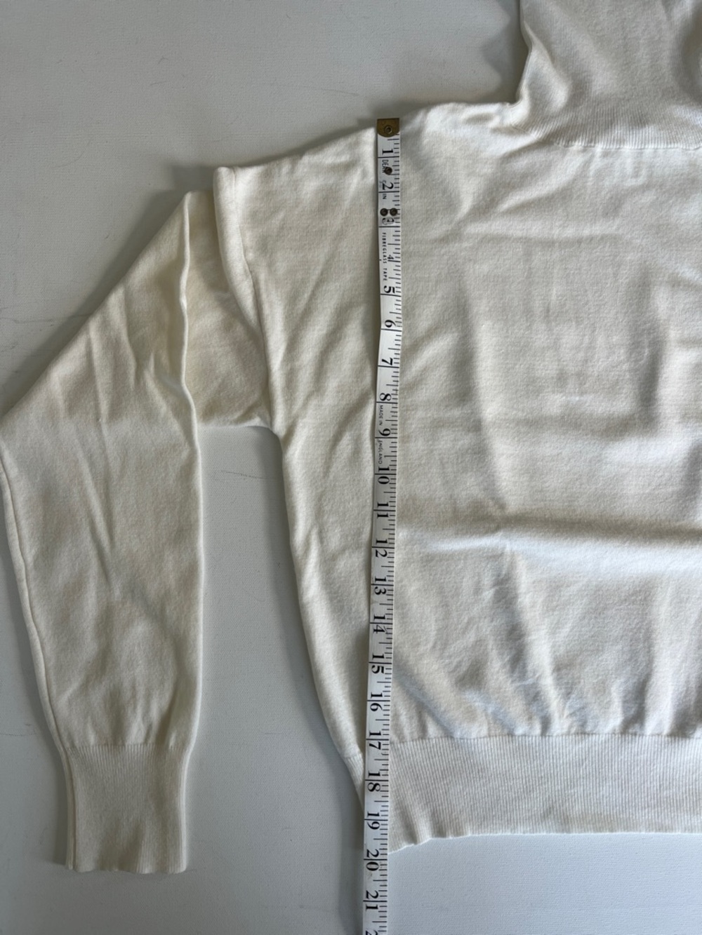 Ecru Light Weight Knit Turtleneck Sweater - Picture 3 of 6